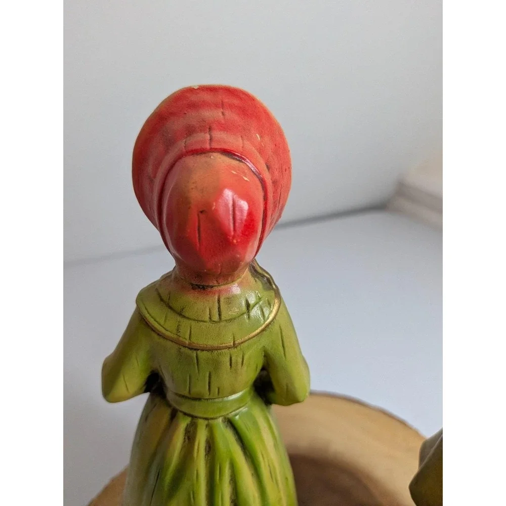 Vintage Christmas Carolers Caroling Man & Woman Figurines Caffco Made In Japan